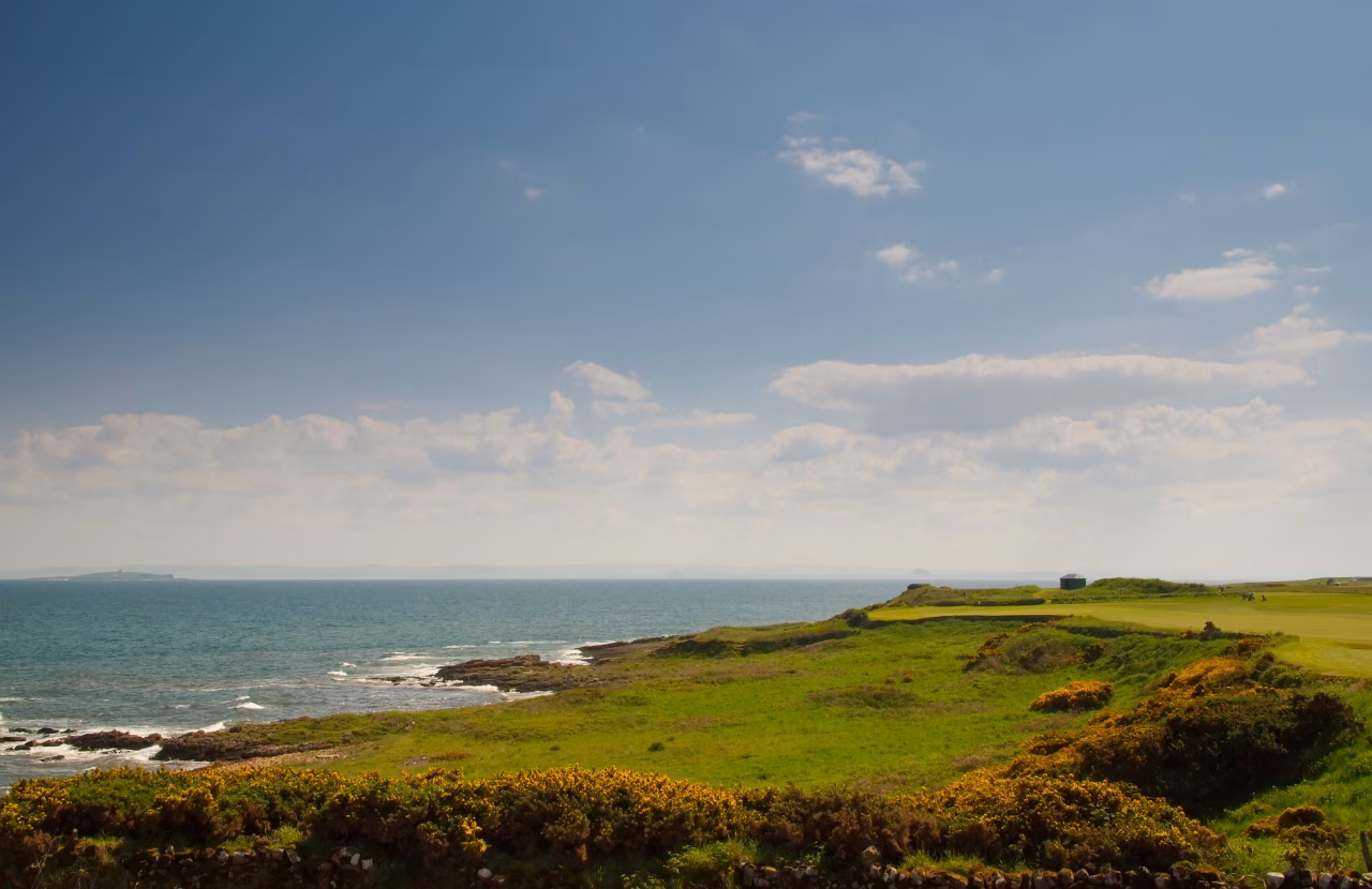 Crail Golfing Society's Craighead Links overlooking the sea on the East Neuk coast.