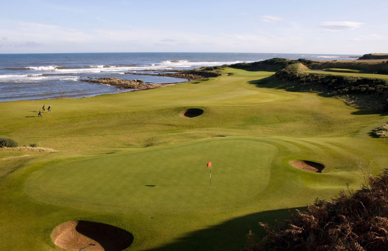 Kingsbarns Golf Links overlooking the rugged Fife coastline.