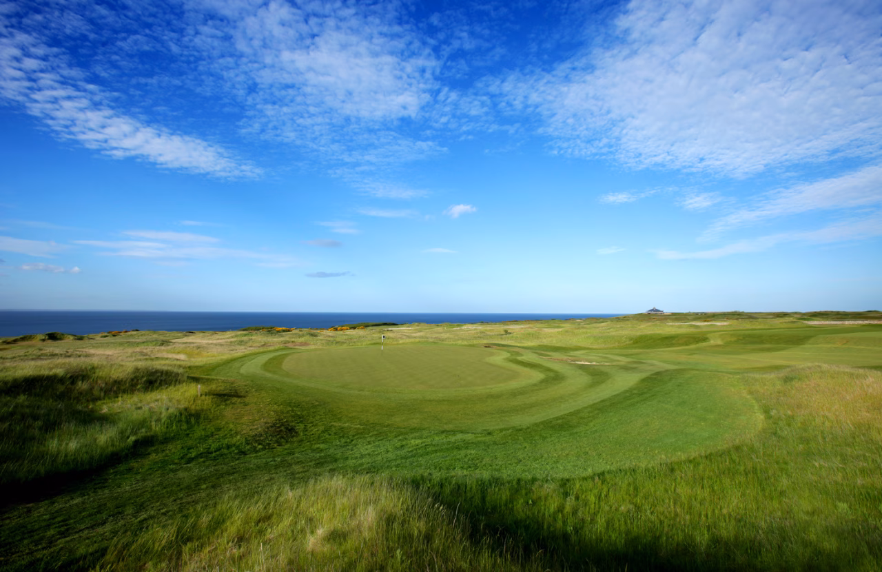 The Torrance Course with open fairways and coastal views at Fairmont St Andrews.