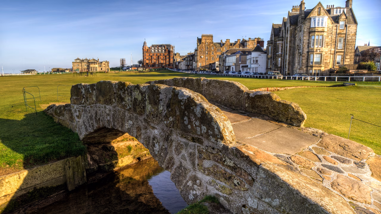 The Swilcan Bridge on the Old Course, a landmark on the Official Guided Walk.